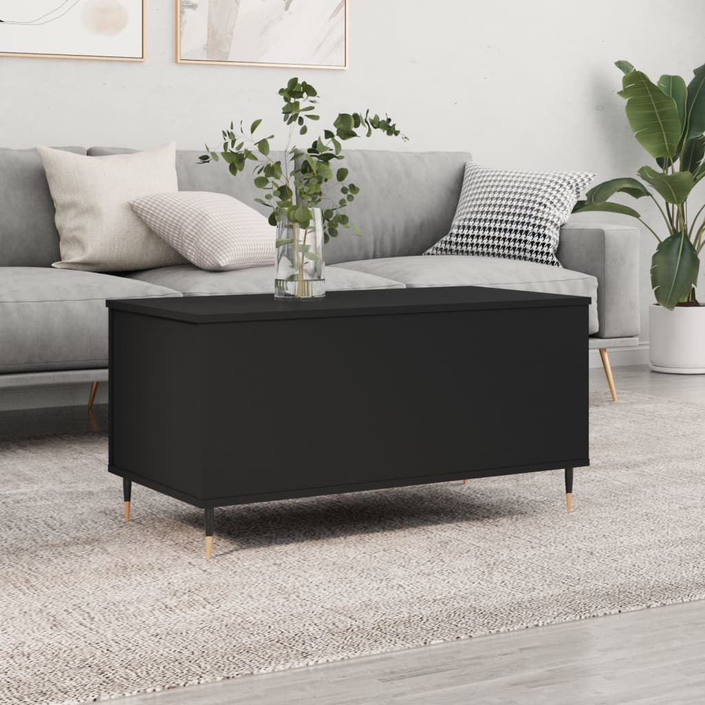 Salongbord svart 90x44,5x45 cm konstruert tre