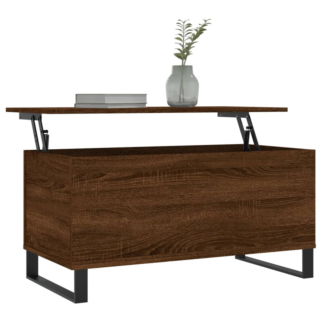 Salongbord brun eik 90x44,5x45 cm konstruert tre