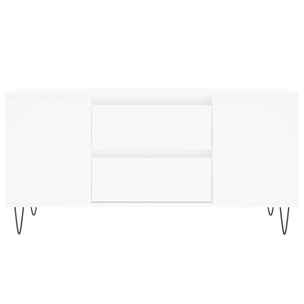 Salongbord hvit 102x44,5x50 cm konstruert tre