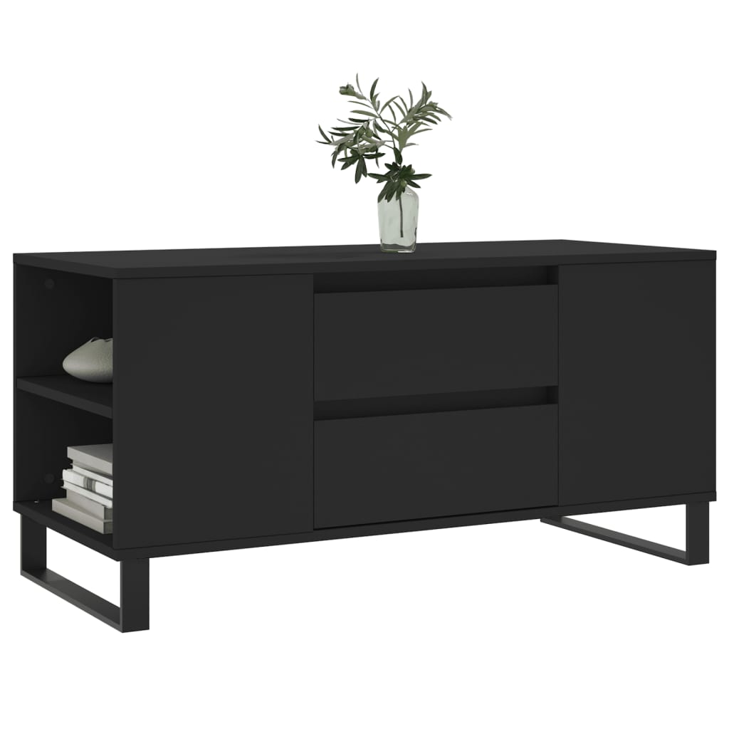 Salongbord svart 102x44,5x50 cm konstruert tre