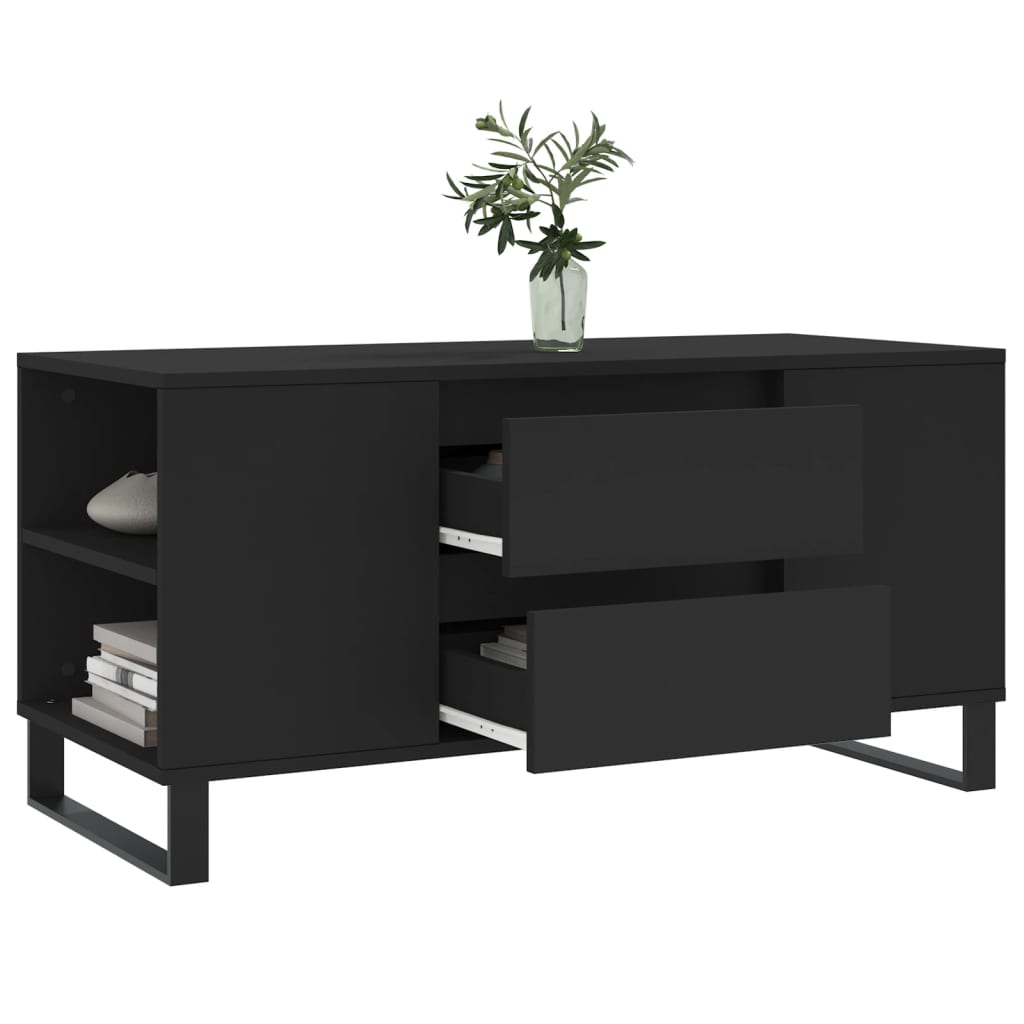 Salongbord svart 102x44,5x50 cm konstruert tre