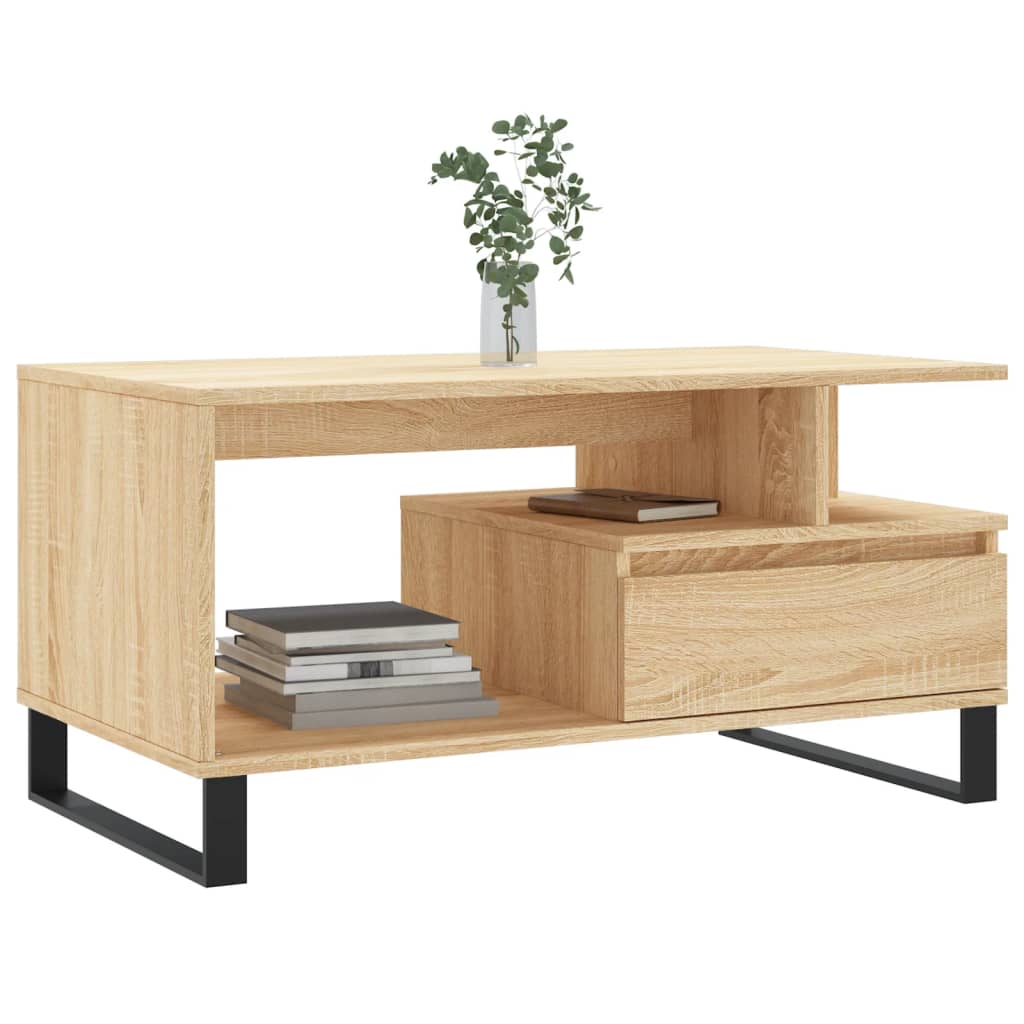 Salongbord sonoma eik 90x49x45 cm konstruert tre