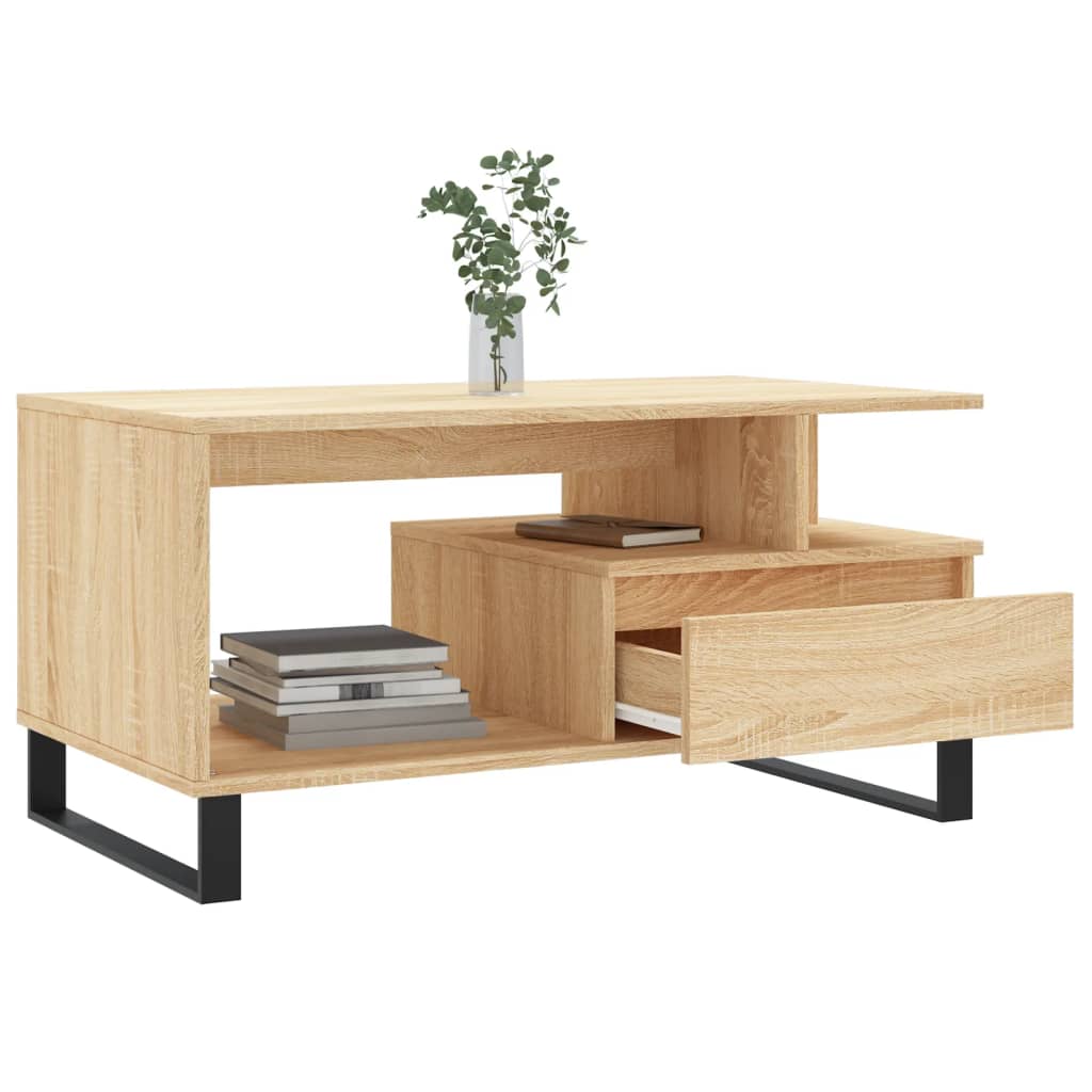 Salongbord sonoma eik 90x49x45 cm konstruert tre
