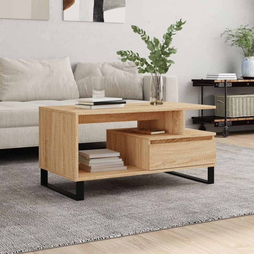Salongbord sonoma eik 90x49x45 cm konstruert tre