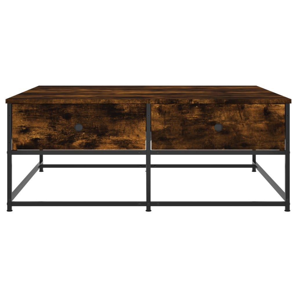 Salongbord røkt eik 100x99x40 cm konstruert tre