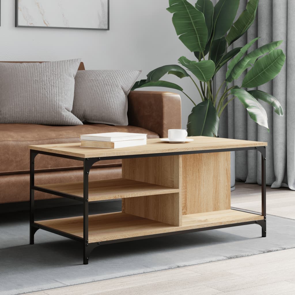 Salongbord sonoma eik 100x50x45 cm konstruert tre