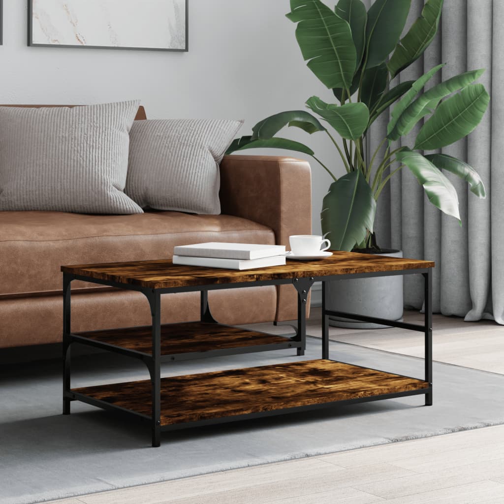 Salongbord røkt eik 90x49x40 cm konstruert tre