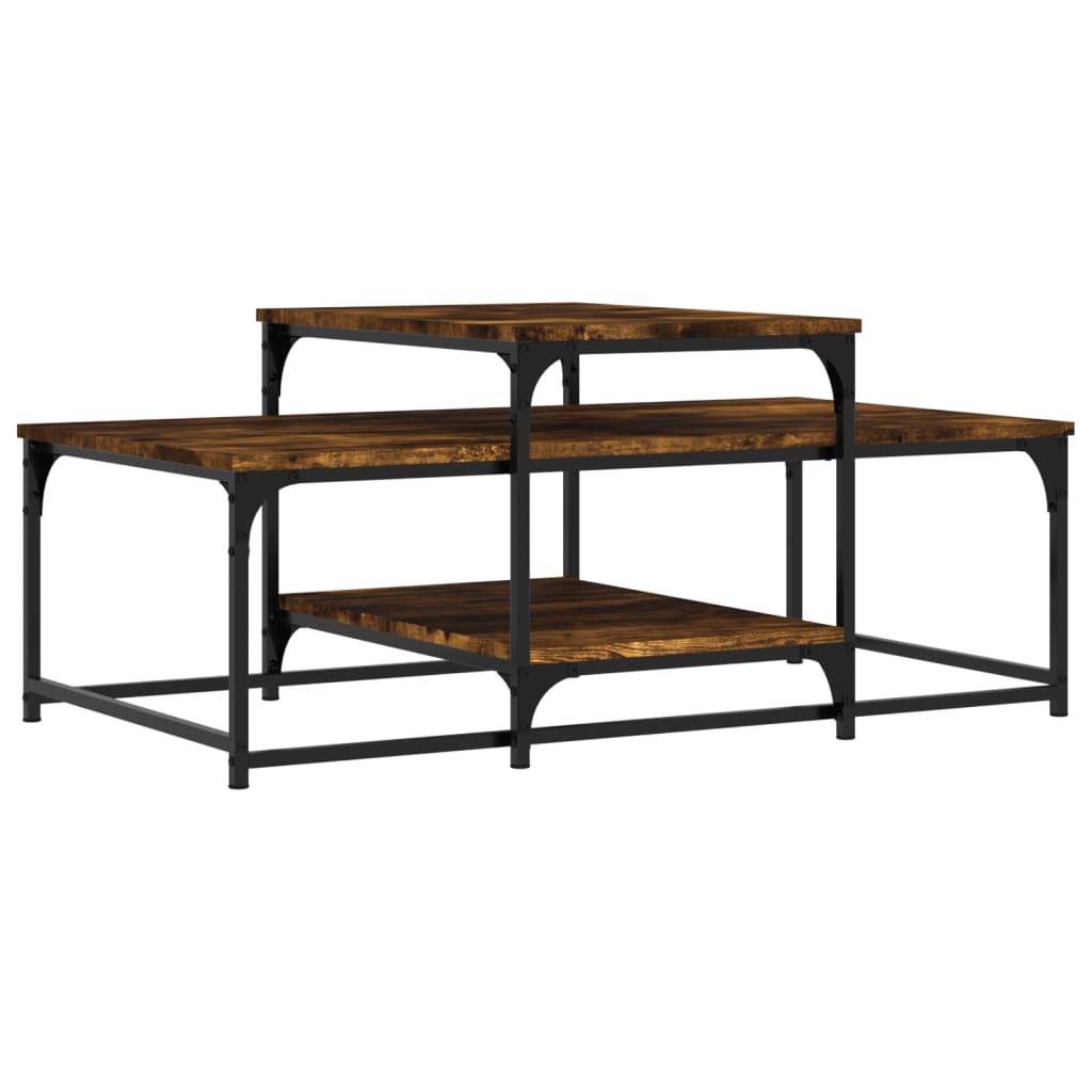 Salongbord røkt eik 102x60x45 cm konstruert tre