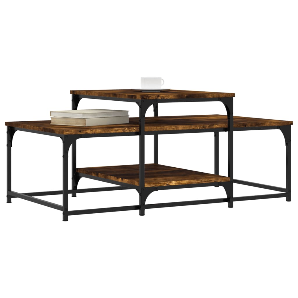 Salongbord røkt eik 102x60x45 cm konstruert tre