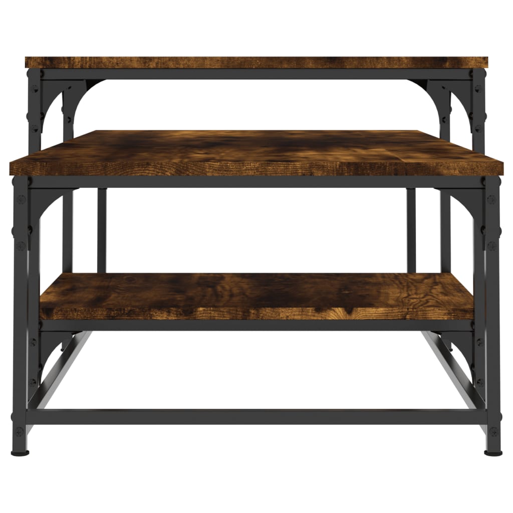 Salongbord røkt eik 102x60x45 cm konstruert tre