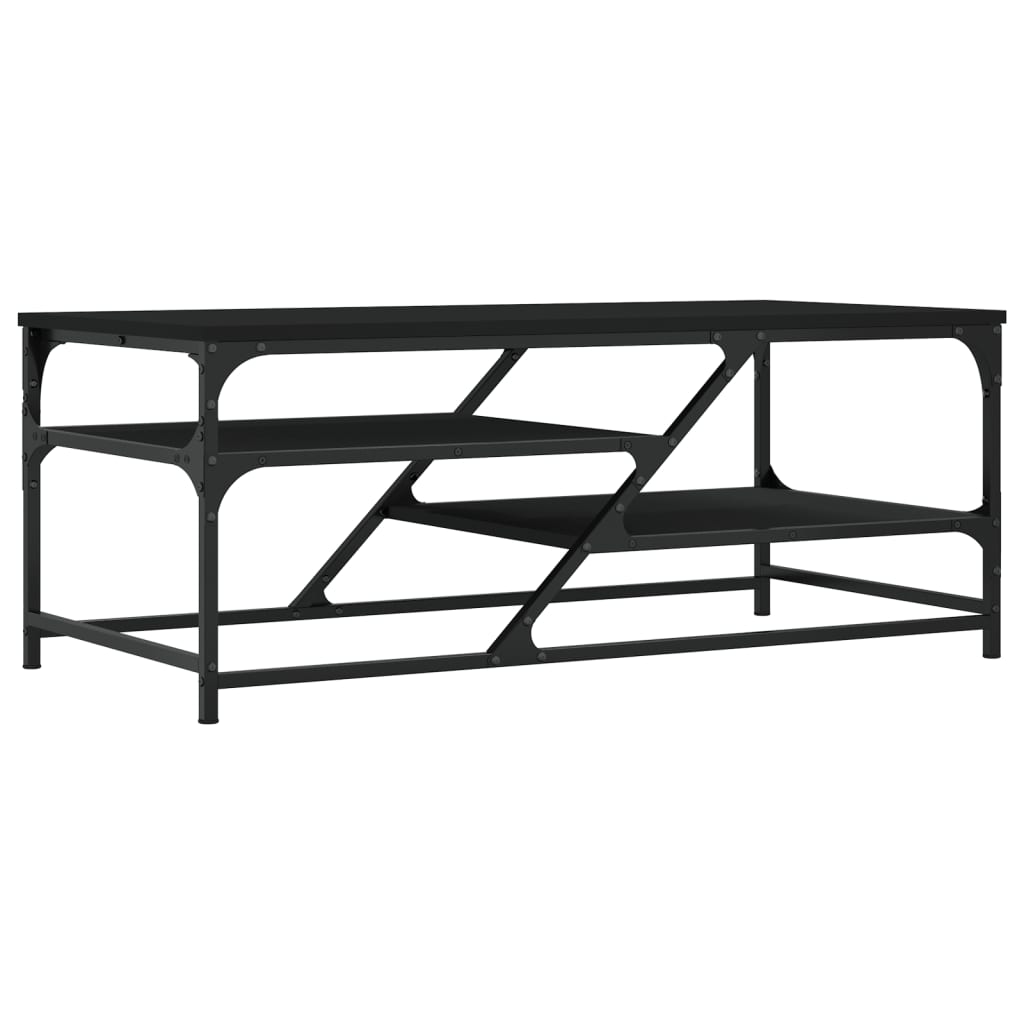 Salongbord svart 100x49x40 cm konstruert tre
