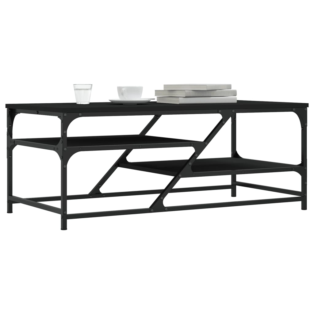 Salongbord svart 100x49x40 cm konstruert tre