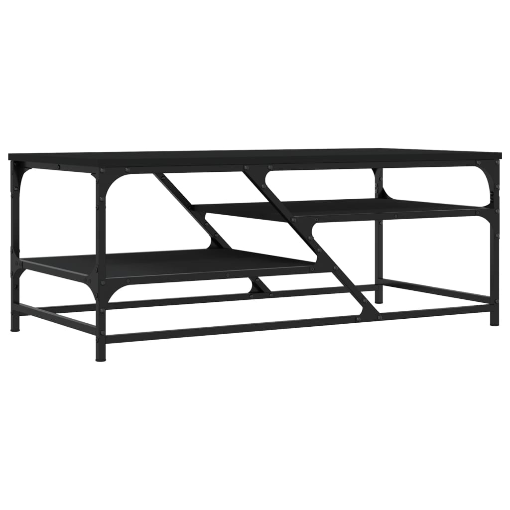 Salongbord svart 100x49x40 cm konstruert tre