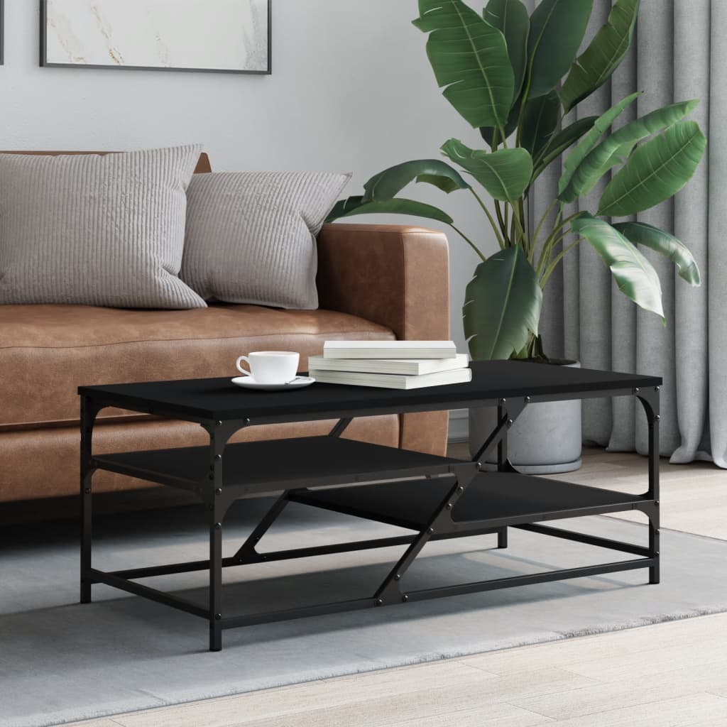 Salongbord svart 100x49x40 cm konstruert tre