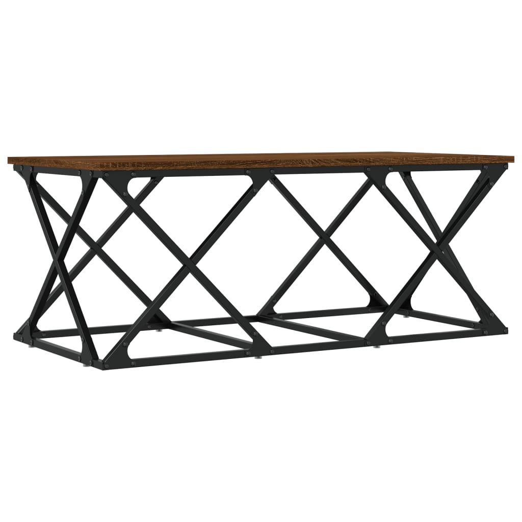 Salongbord brun eik 100x49x40 cm konstruert tre