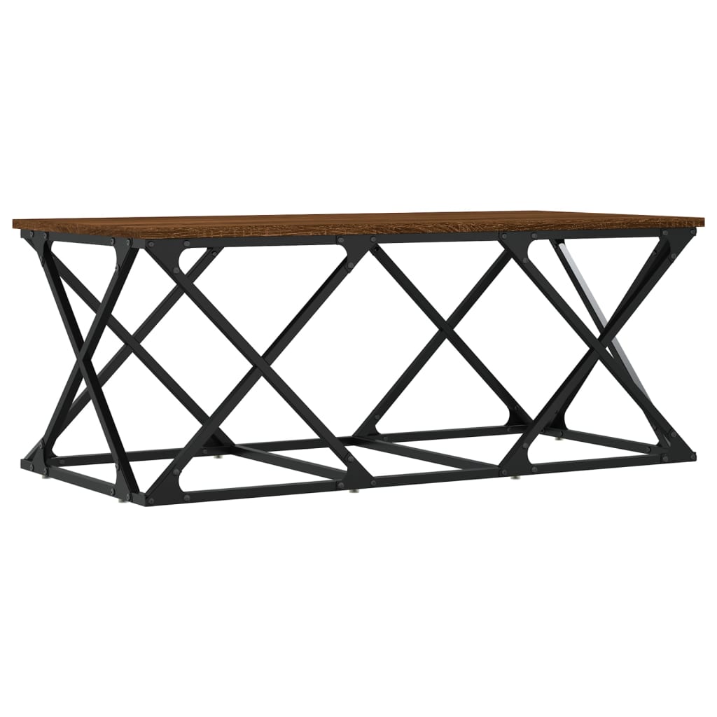 Salongbord brun eik 100x49x40 cm konstruert tre