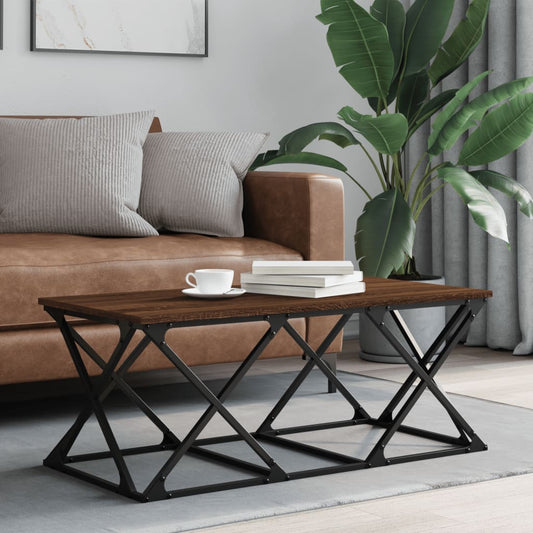 Salongbord brun eik 100x49x40 cm konstruert tre