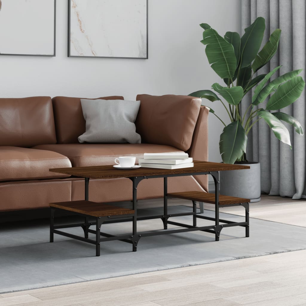 Salongbord brun eik 100x50,5x40 cm konstruert tre