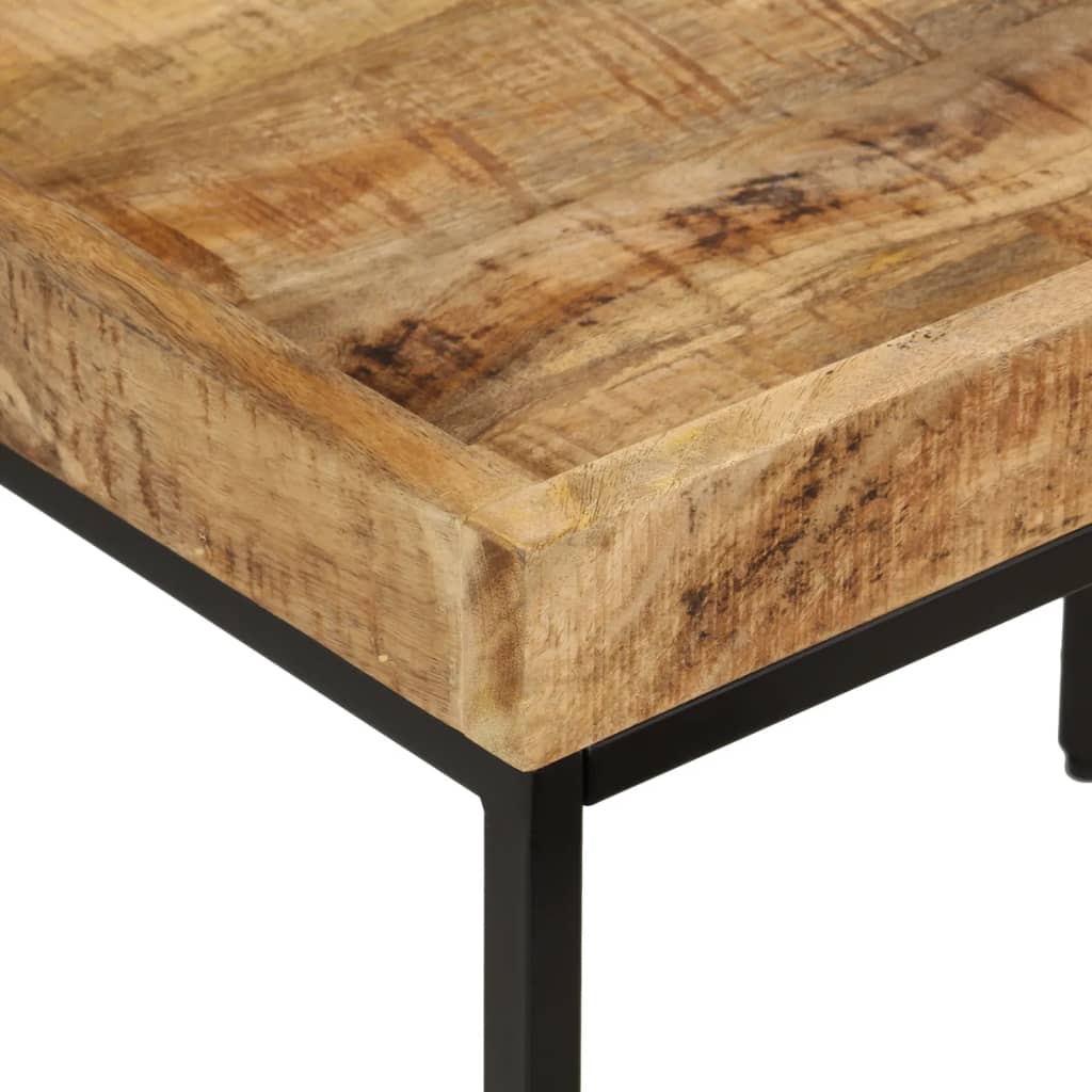 Stablebare salongbord 3 stk grovt heltre mangotre og jern