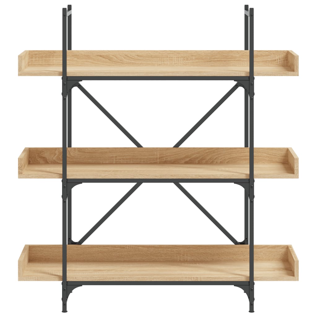 Bokhylle 3 etasjer sonoma eik 100x33x108,5 cm konstruert tre