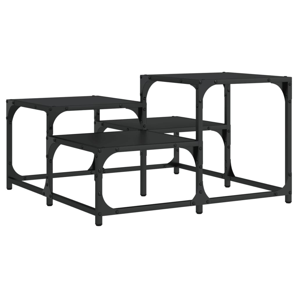 Salongbord svart 68x68x40 cm konstruert tre