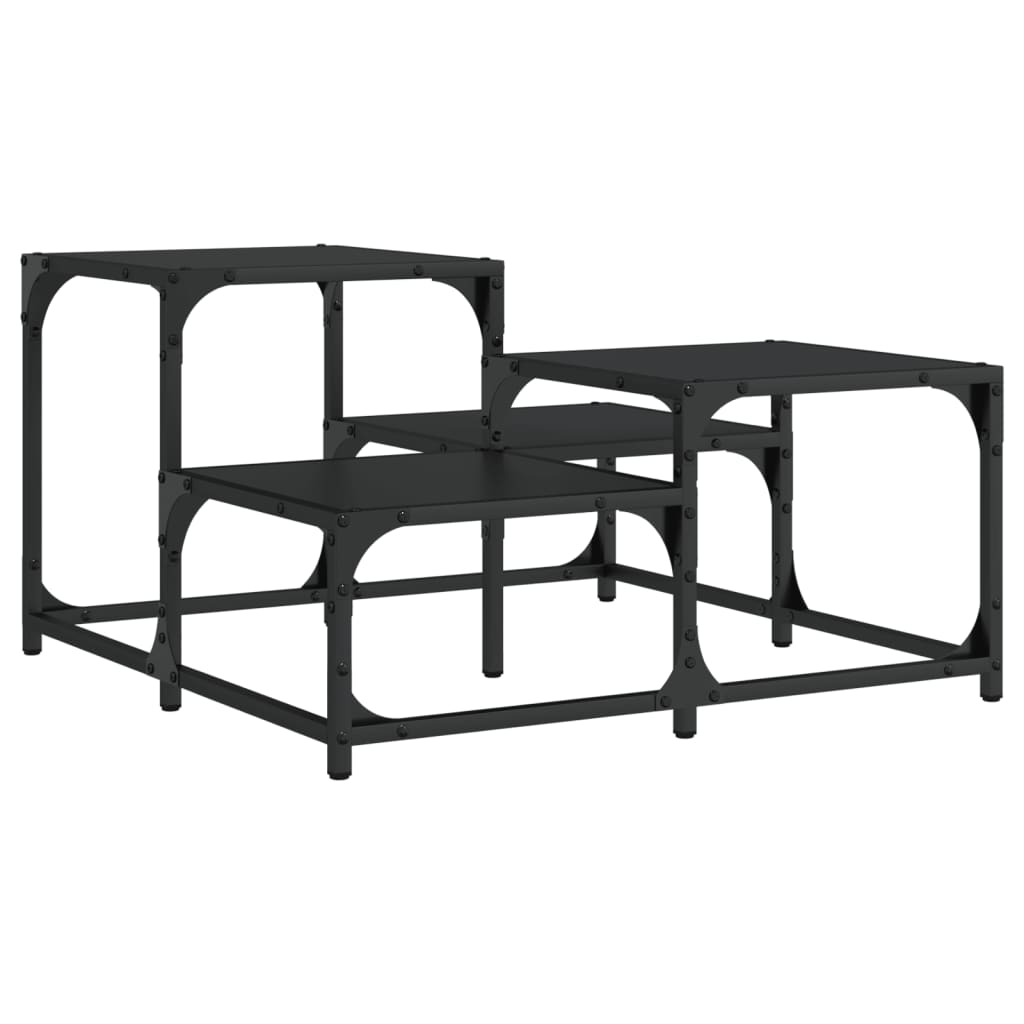 Salongbord svart 68x68x40 cm konstruert tre