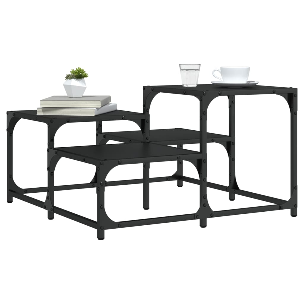 Salongbord svart 68x68x40 cm konstruert tre