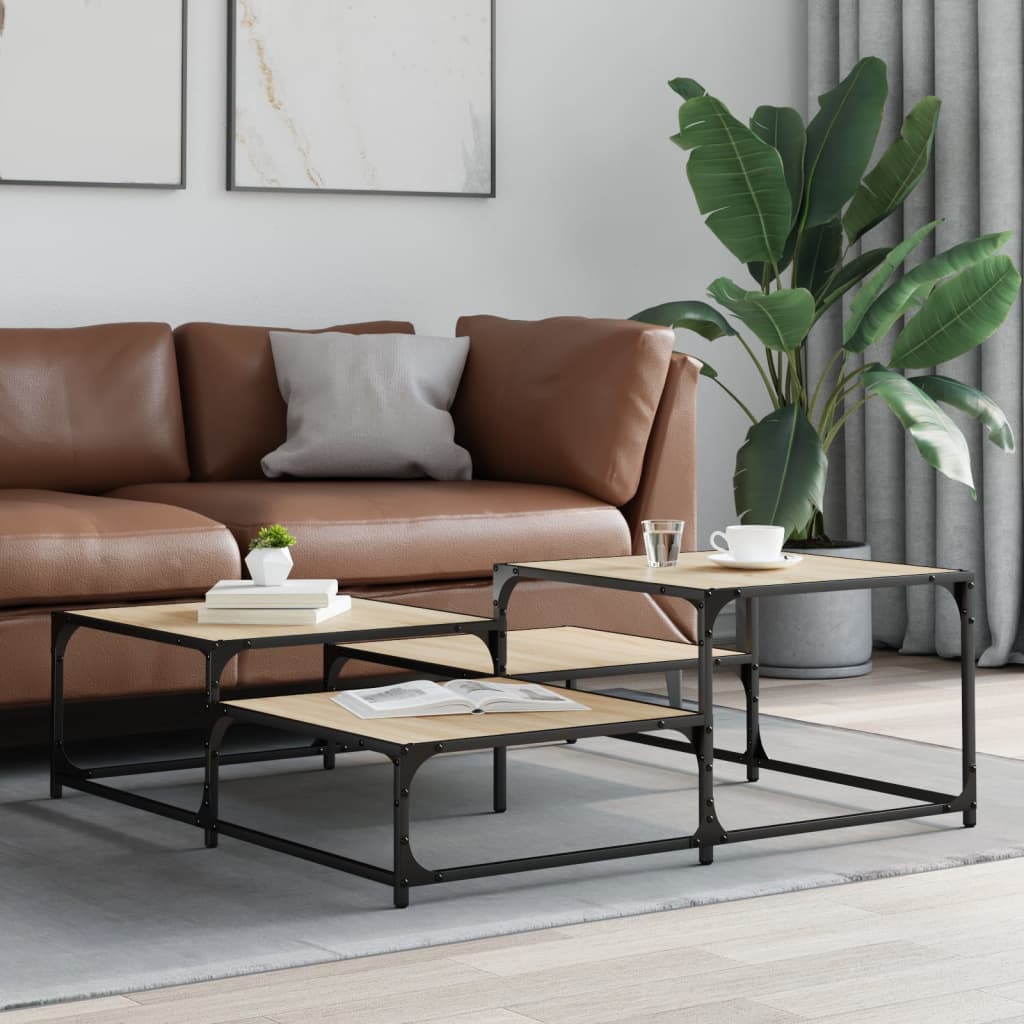Salongbord sonoma eik 107x107x40 cm konstruert tre
