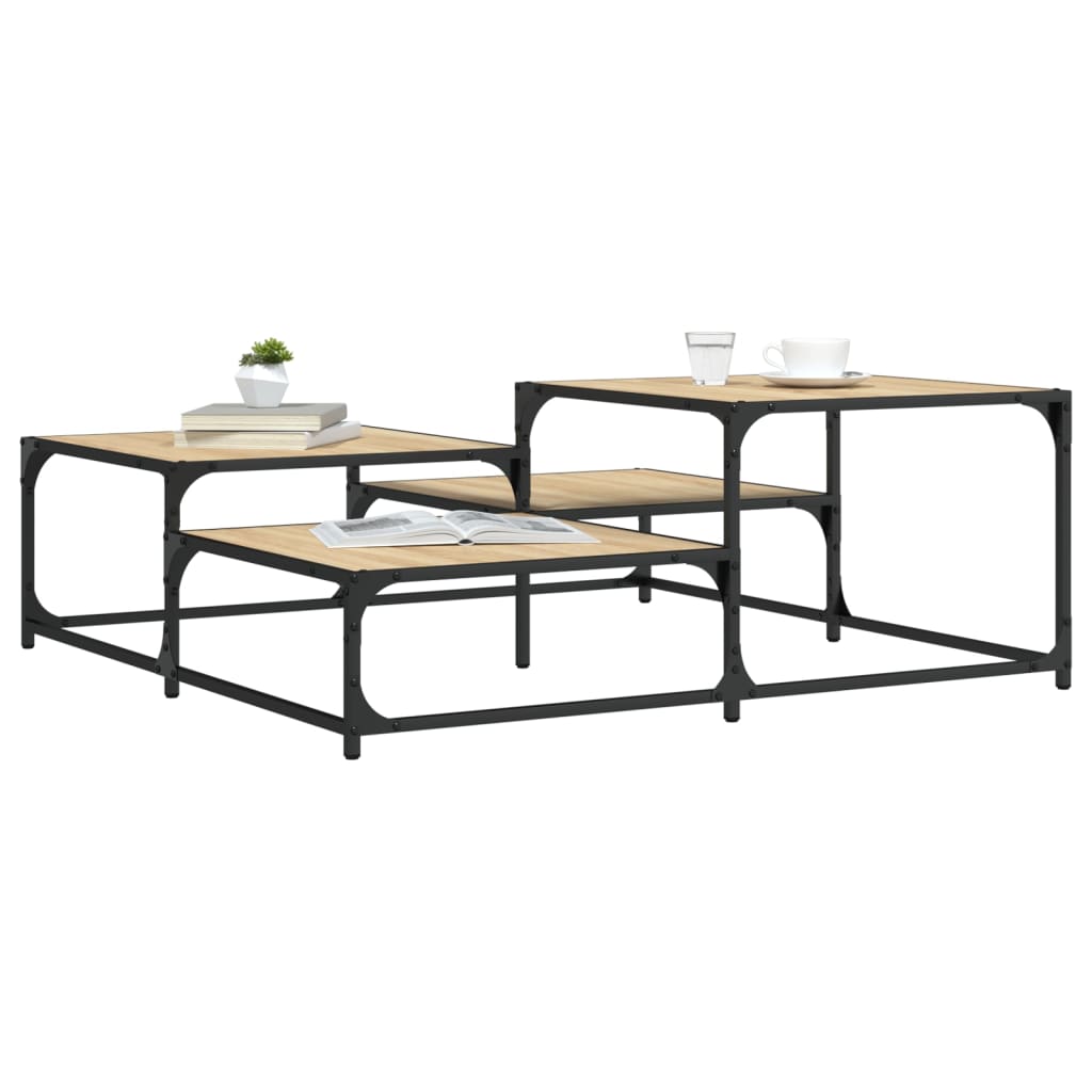 Salongbord sonoma eik 107x107x40 cm konstruert tre