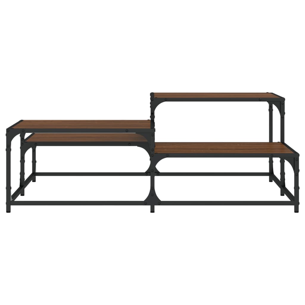 Salongbord brun eik 107x107x40 cm konstruert tre