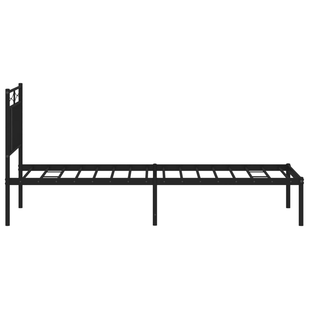 Sengeramme i metall med hodegavl svart 80x200 cm