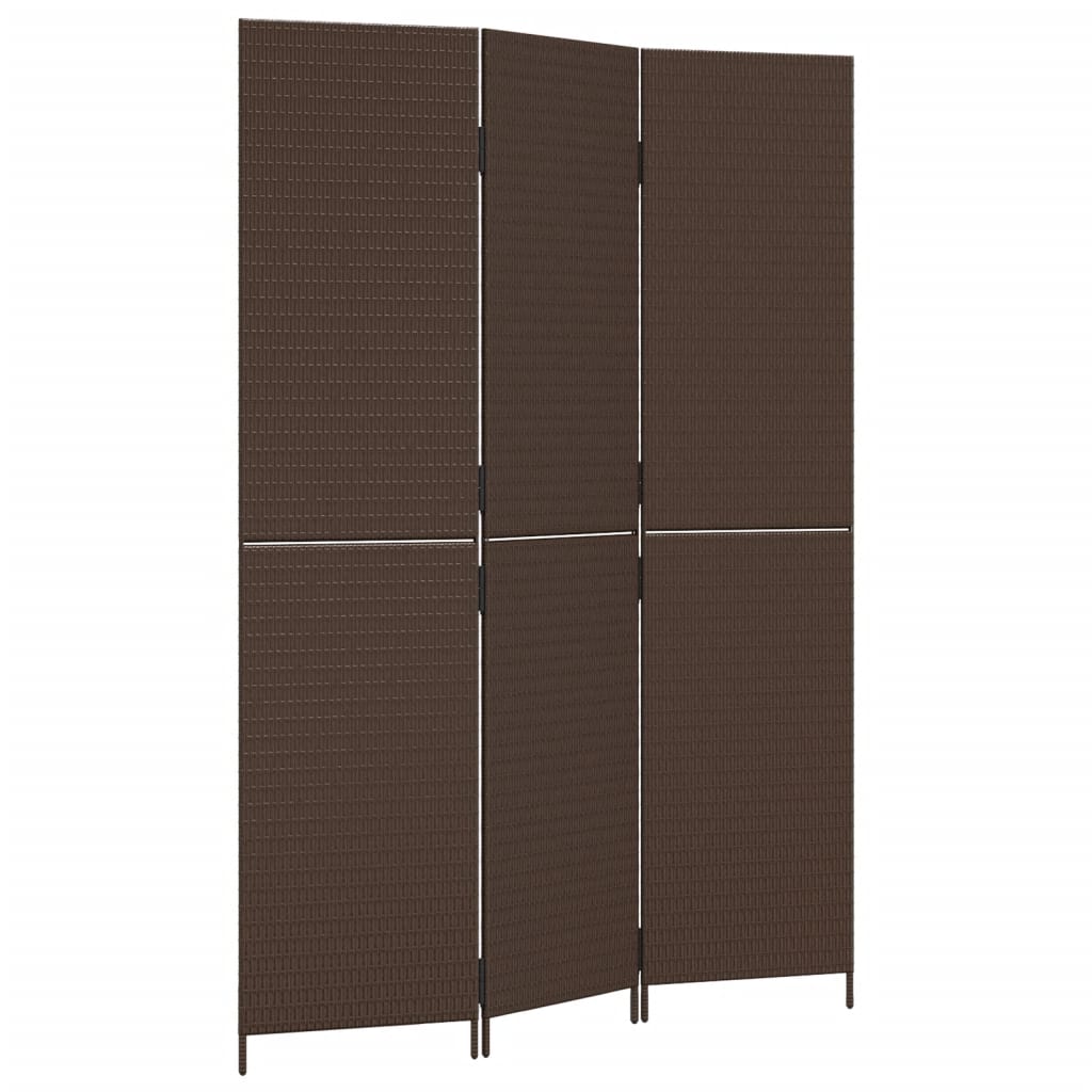 Romdeler 3 paneler brun polyrotting