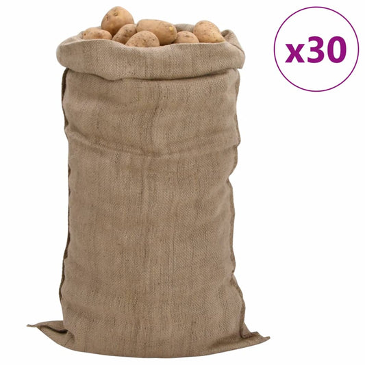 Jutesekker 30 stk 65x135 cm 100% jute 340 gsm