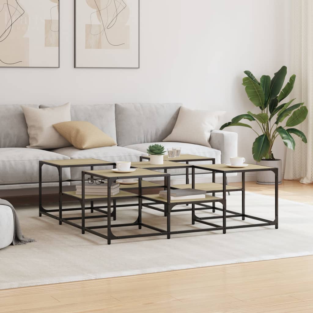 Salongbord Sonoma eik 121x121x40 cm konstruert tre
