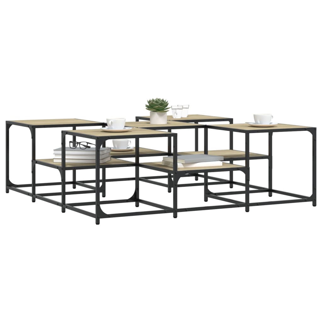 Salongbord Sonoma eik 121x121x40 cm konstruert tre
