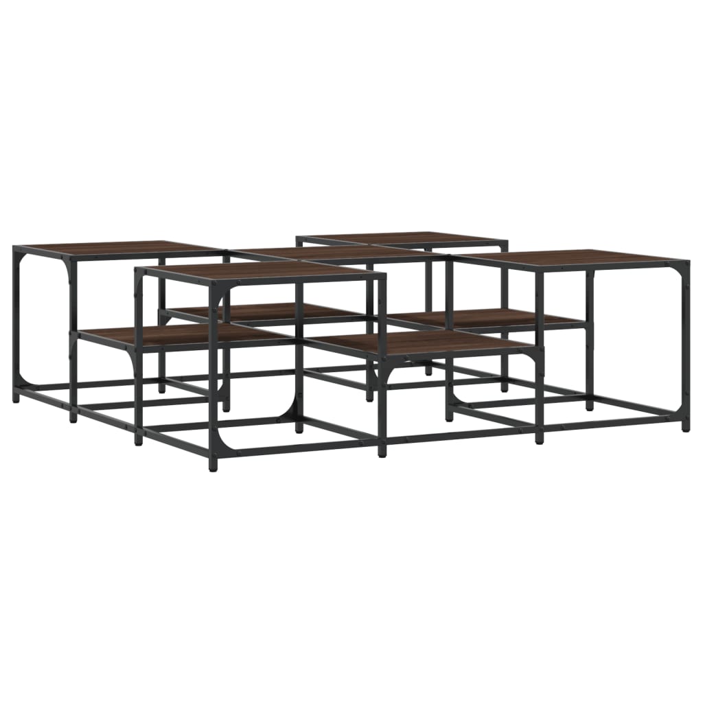 Salongbord røkt eik 121x121x40 cm konstruert tre