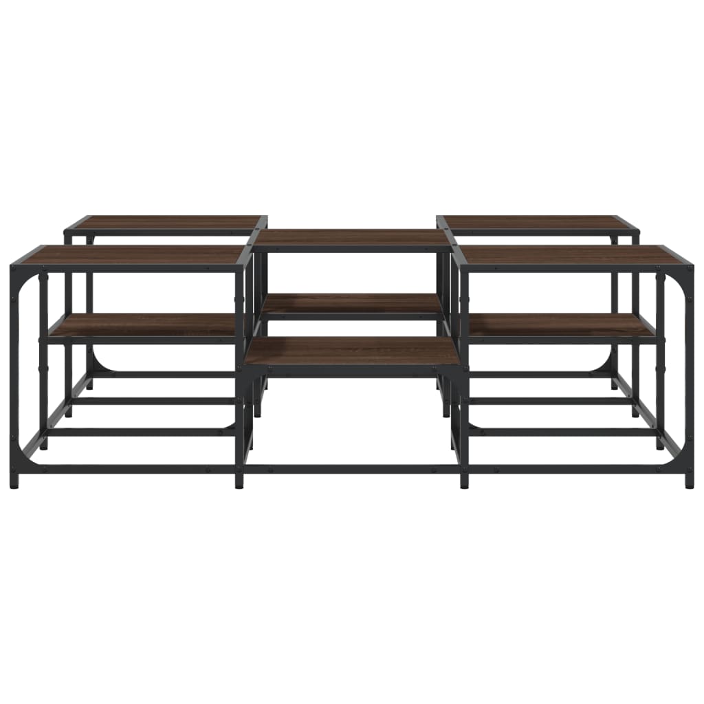 Salongbord røkt eik 121x121x40 cm konstruert tre