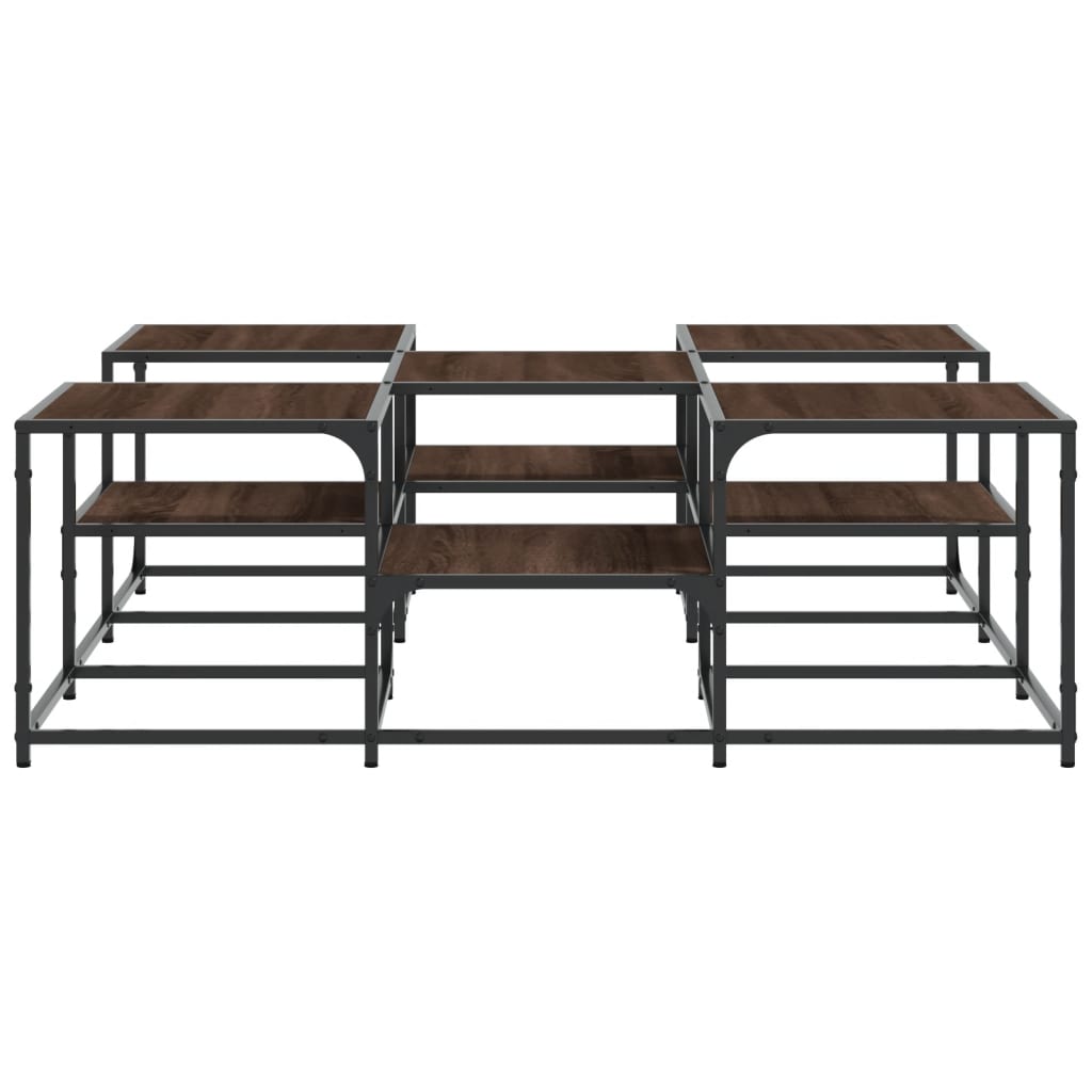 Salongbord røkt eik 121x121x40 cm konstruert tre