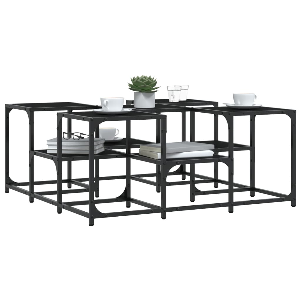 Salongbord svart 91x91x40 cm konstruert tre