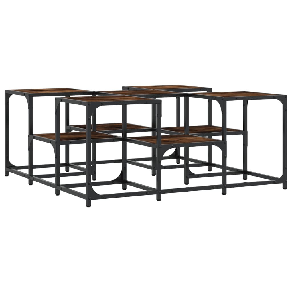 Salongbord røkt eik 91x91x40 cm konstruert tre