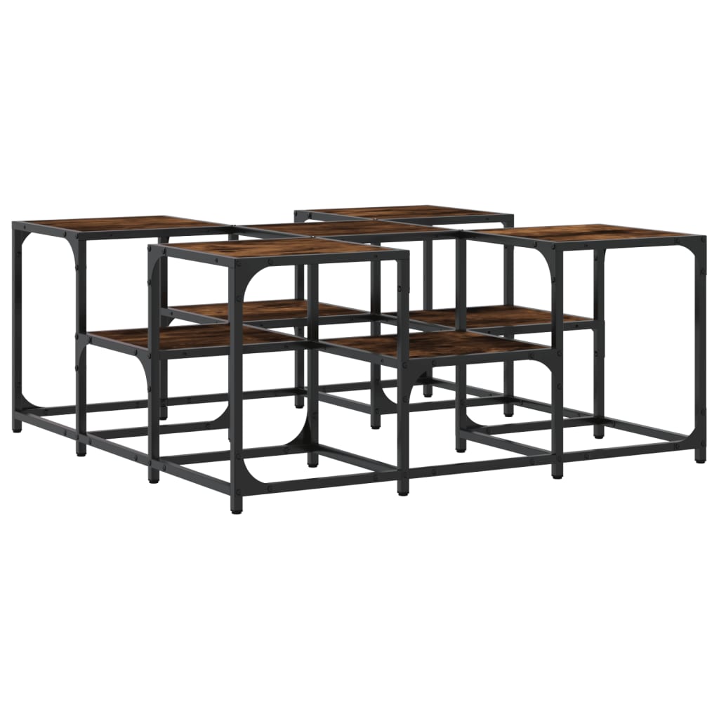 Salongbord røkt eik 91x91x40 cm konstruert tre