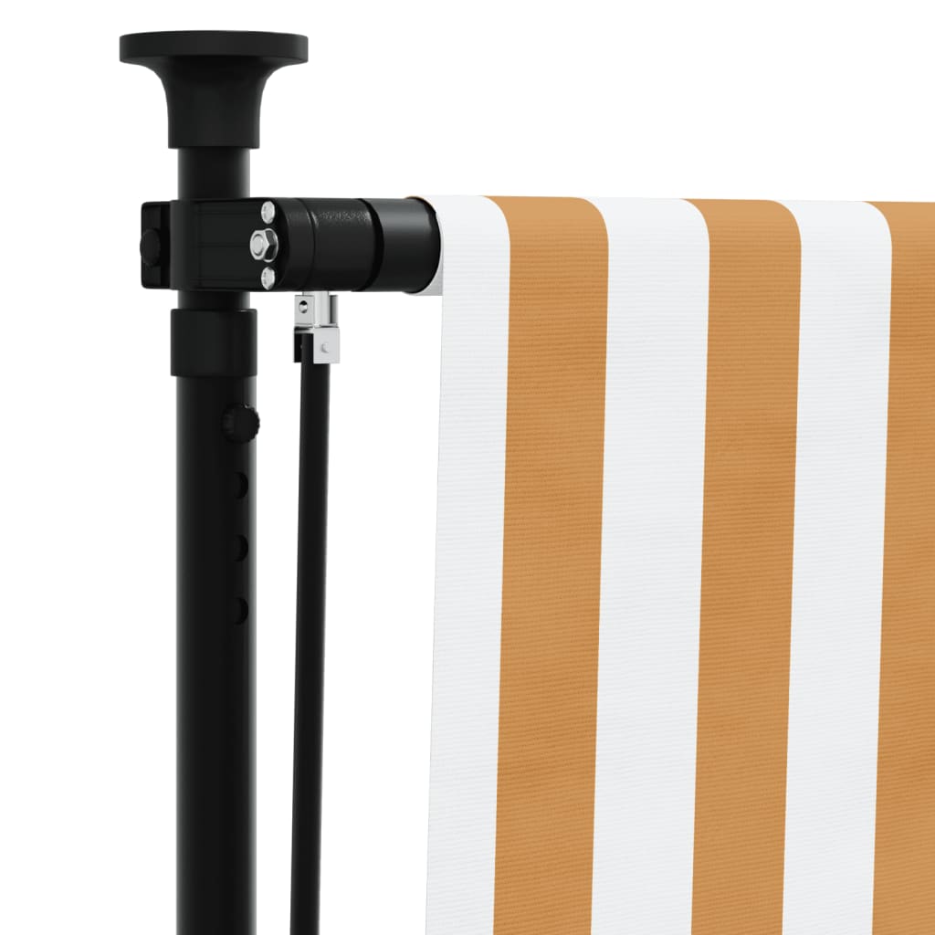 Utendørs rullegardin oransje og hvit 120x270 cm stoff og stål