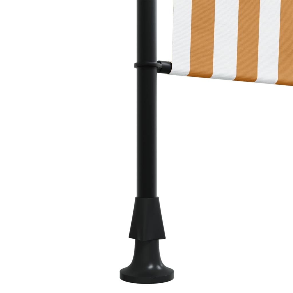 Utendørs rullegardin oransje og hvit 120x270 cm stoff og stål