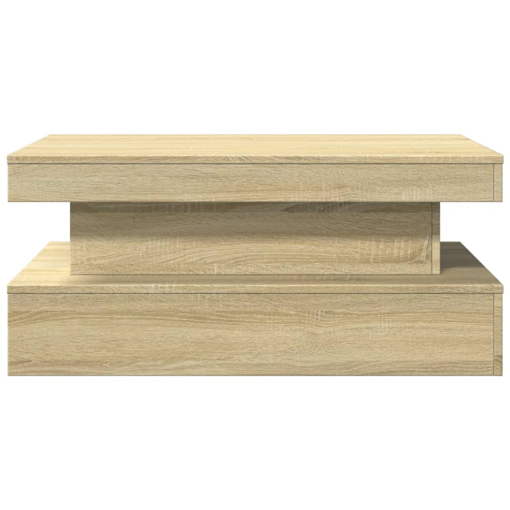 Salongbord med LED-lys sonoma eik 90x50x40 cm