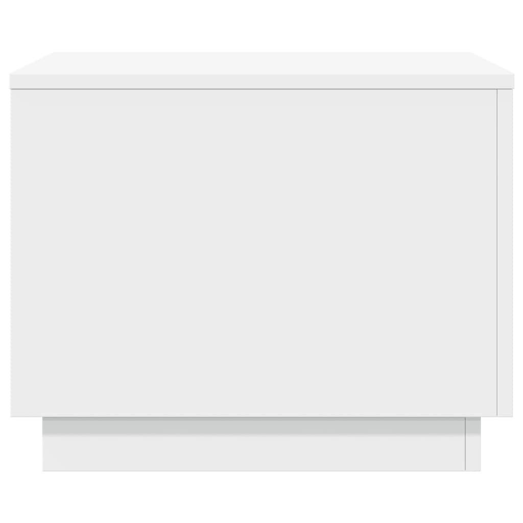 Salongbord med LED-lys hvit 50x50x40 cm