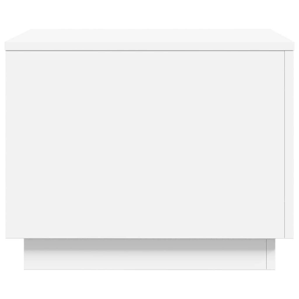 Salongbord med LED-lys hvit 50x50x40 cm