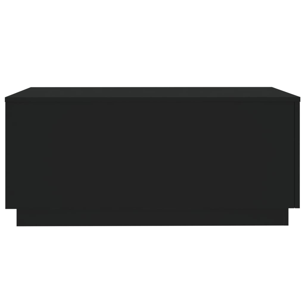 Salongbord med LED-lys svart 90x50x40 cm