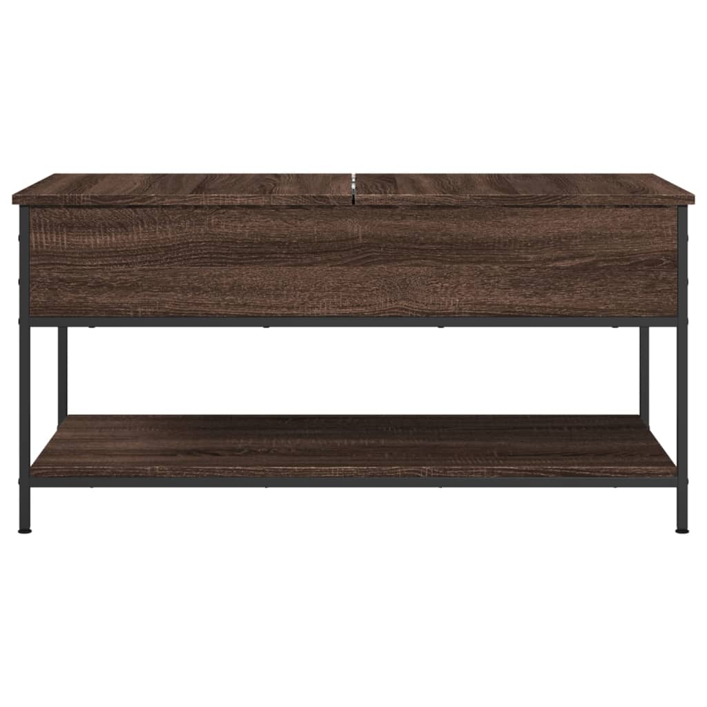 Salongbord brun eik 100x50x50 cm konstruert tre og metall
