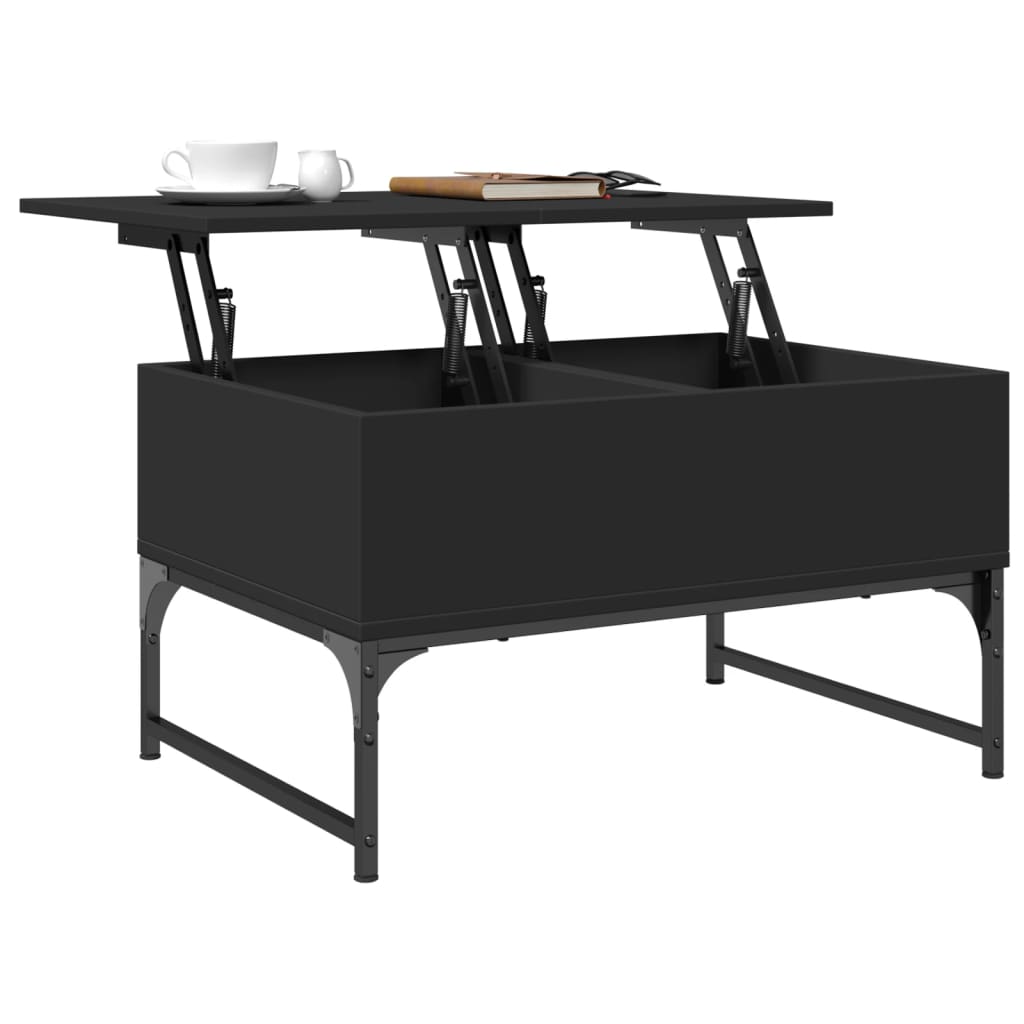 Salongbord svart 70x50x40 cm konstruert tre og metall