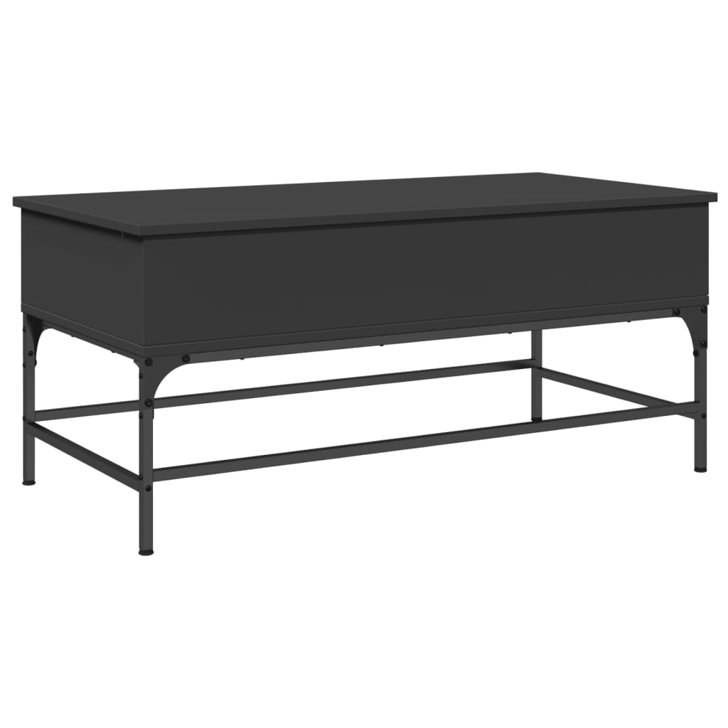 Salongbord svart 100x50x45 cm konstruert tre og metall